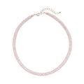 Weiße Kristall-Halskette in Roségoldton, 49,5 cm - 85 ct.