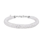Weißes Kristall Armband, ca. 18 cm, reines Messing