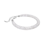 Weißes Kristall Armband, ca. 18 cm, reines Messing