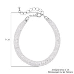 Weißes Kristall Armband, ca. 18 cm, reines Messing
