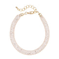 Weißes Kristall-Armband in Goldton, 18 cm - 19,50 ct.