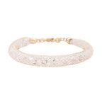 Weißes Kristall Armband, ca. 18 cm, Messing