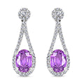 ILIANA zertifiziert und geprüft AAA lila Saphir und SI GH Diamant Ohrringe in 750 Weißgold - 2,10 ct.