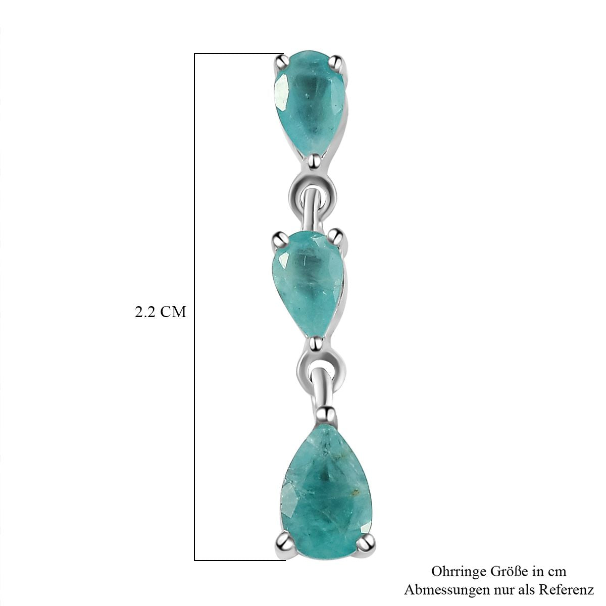 Grandidierit-Ohrringe, 925 Silber platiniert ca. 1,50 ct