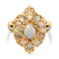 Natürlicher, äthiopischer Welo Opal-Ring, 925 Silber vergoldet (Größe 17.00) ca. 2,61 ct