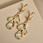 Natürliche, äthiopische Welo Opal-Ohrringe, 925 Silber vergoldet ca. 1,73 ct