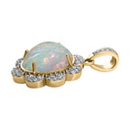 Natürlicher, äthiopischer Opal und Zirkon-Anhänger, 925 Silber vergoldet ca. 3.27 ct