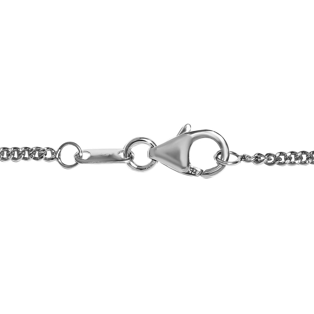 Pfau Triplette Quarz Collier, ca. 45 cm, 925 Silber platiniert ca. 17.08 ct