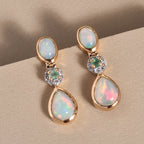 Natürliche, äthiopische Welo Opal-Ohrringe, 925 Silber vergoldet 2,49 Carat ca. 2,50 ct