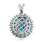 Amerikanische, natürliche Sleeping Beauty Türkis Anhänger, 925 Silber platiniert ca. 5.77 ct
