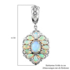 Natürlicher Äthiopischer Opal Anhänger 925 Silber platiniert ca. 2,52 ct