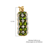 Natürliche Chromdiopsid und weiße Zirkon-Creolen, 925 Silber vergoldet ca. 4,68 ct