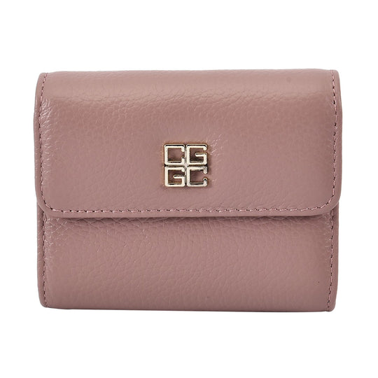 Echtleder Portemonnaie mit feinen Beschlägen, 10x2x9cm, Grau