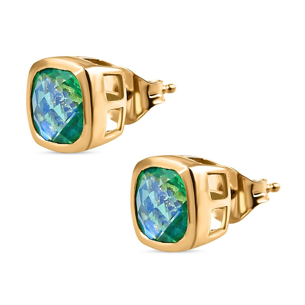 Pfau Triplett Quarz-Ohrringe, 925 Silber vergoldet ca. 3,46 ct