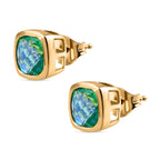 Pfau Triplett Quarz-Ohrringe, 925 Silber vergoldet ca. 3,46 ct