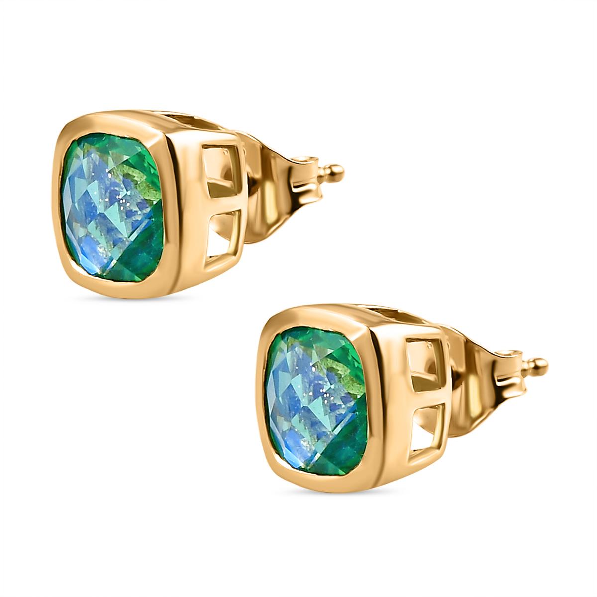 Pfau Triplett Quarz-Ohrringe, 925 Silber vergoldet ca. 3,46 ct