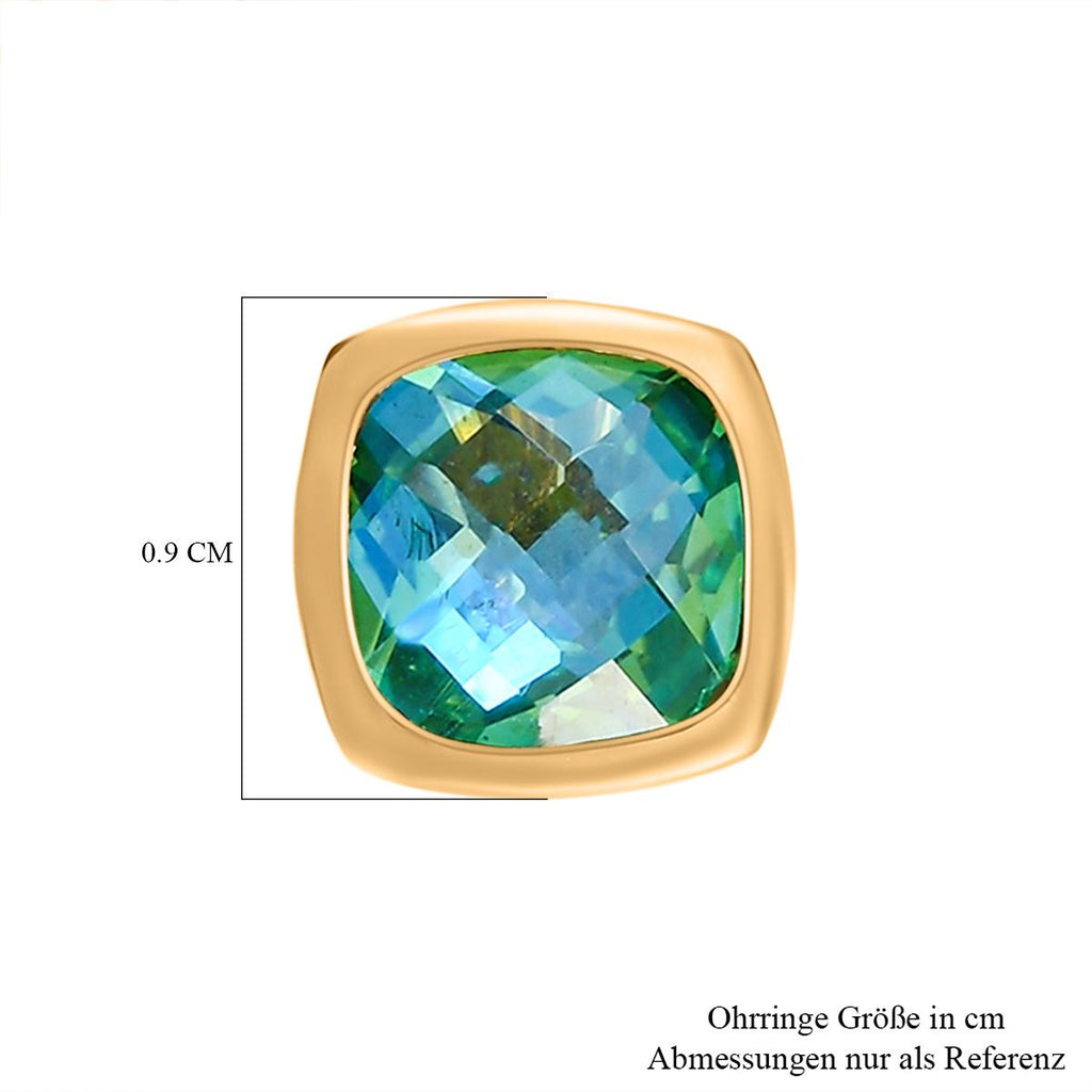Pfau Triplett Quarz-Ohrringe, 925 Silber vergoldet ca. 3,46 ct