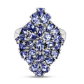Tansanit-Ring, 925 Silber platiniert (Größe 16.00) ca. 4.79 ct