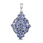 Tansanit-Anhänger, 925 Silber platiniert ca. 4.79 ct