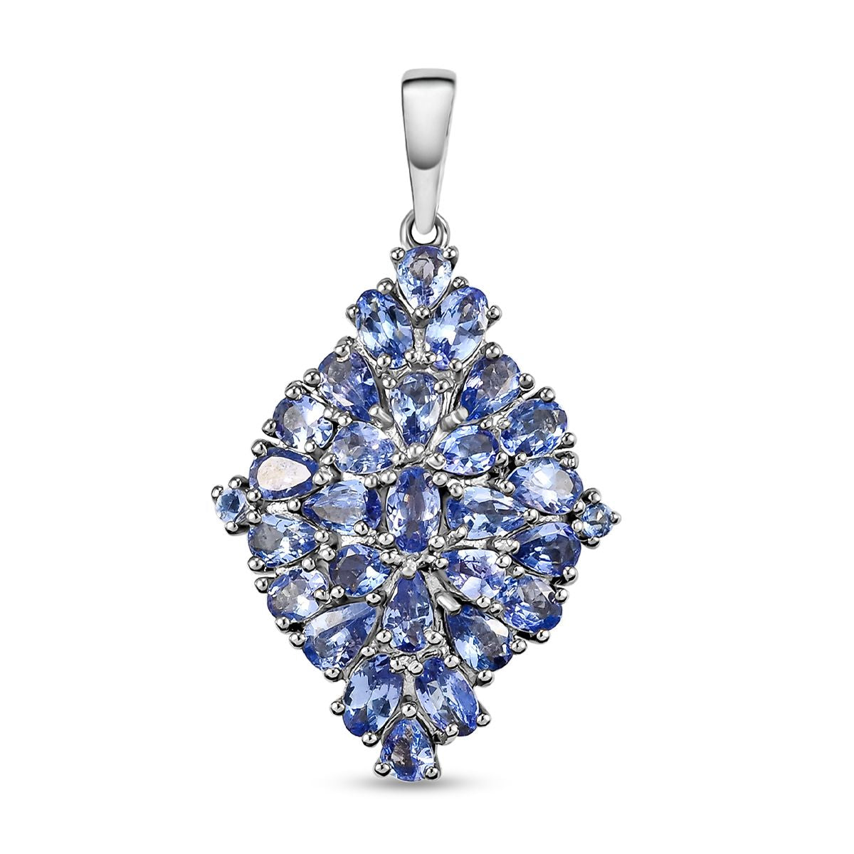 Tansanit-Anhänger, 925 Silber platiniert ca. 4.79 ct