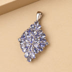 Tansanit-Anhänger, 925 Silber platiniert ca. 4.79 ct