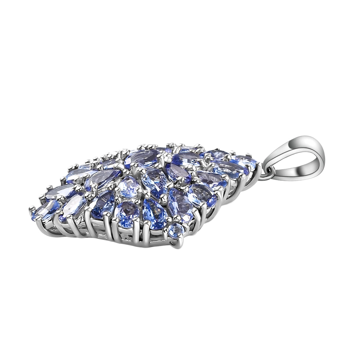 Tansanit-Anhänger, 925 Silber platiniert ca. 4.79 ct