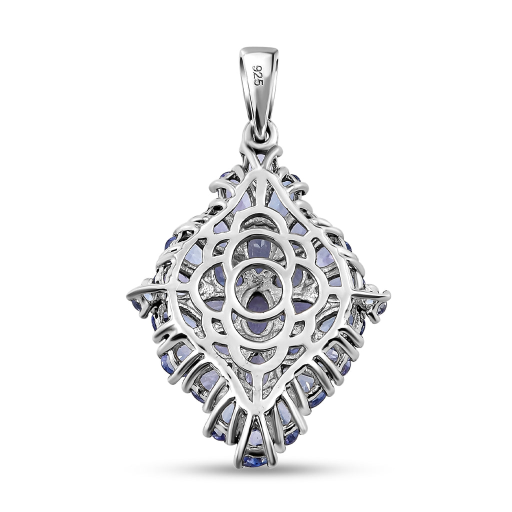 Tansanit-Anhänger, 925 Silber platiniert ca. 4.79 ct