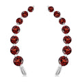 Rote Granat-Ohrringe, 925 Silber platiniert ca. 3.40 ct