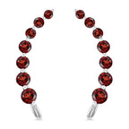 Rote Granat-Ohrringe, 925 Silber platiniert ca. 3.40 ct
