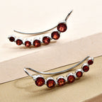 Rote Granat-Ohrringe, 925 Silber platiniert ca. 3.40 ct