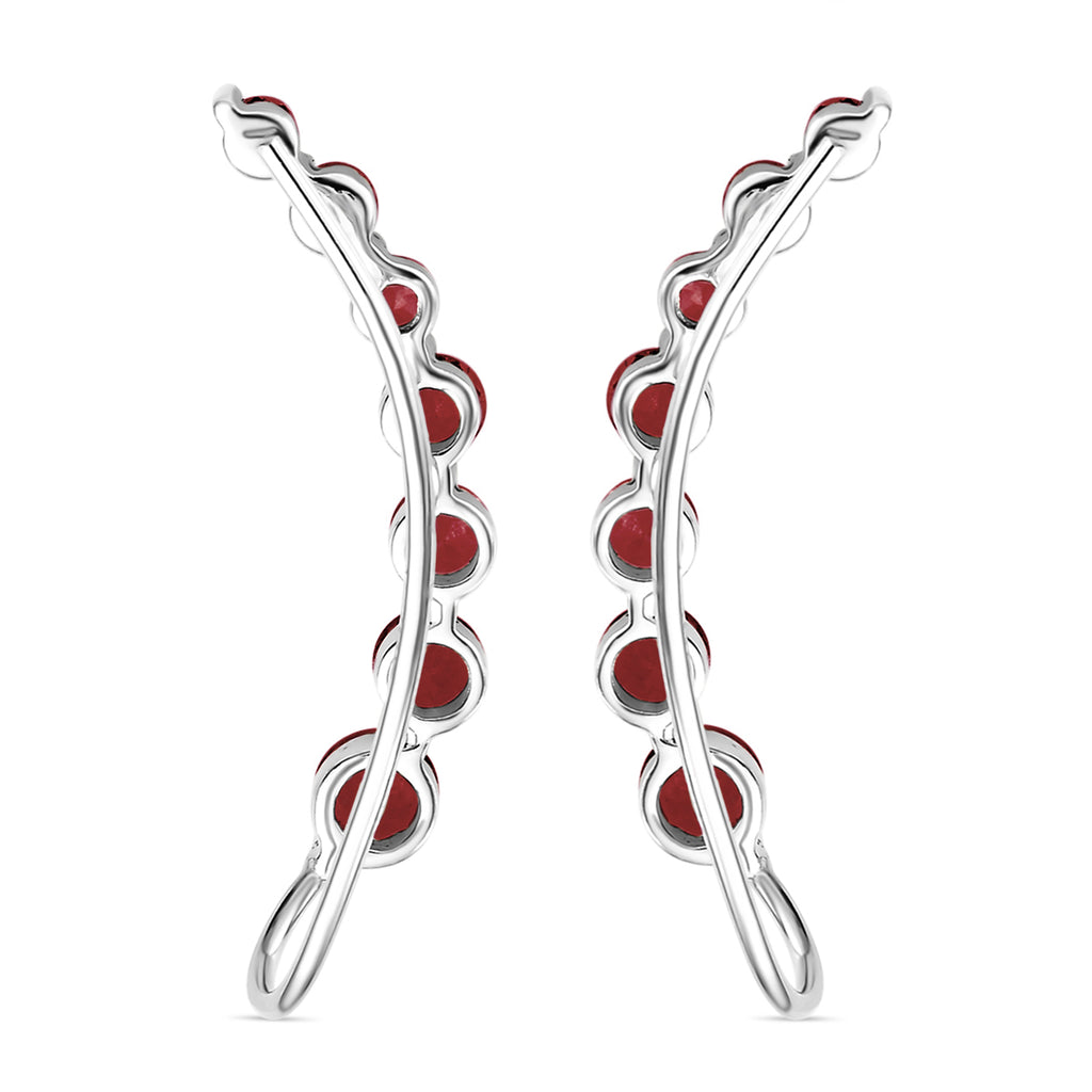 Rote Granat-Ohrringe, 925 Silber platiniert ca. 3.40 ct