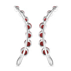 Rote Granat-Ohrringe, 925 Silber platiniert ca. 3.40 ct