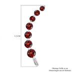 Rote Granat-Ohrringe, 925 Silber platiniert ca. 3.40 ct