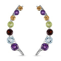 Mehrfarbiger Edelsteine Climber Ohringe in Silber 2,79 Ct