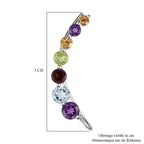 Mehrfarbige Edelstein-Ohrringe, 925 Silber platiniert ca. 2.79 ct