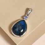 Tafelberg Shadowkite und Tansanit-Anhänger, 925 Silber platiniert ca. 10,40 ct