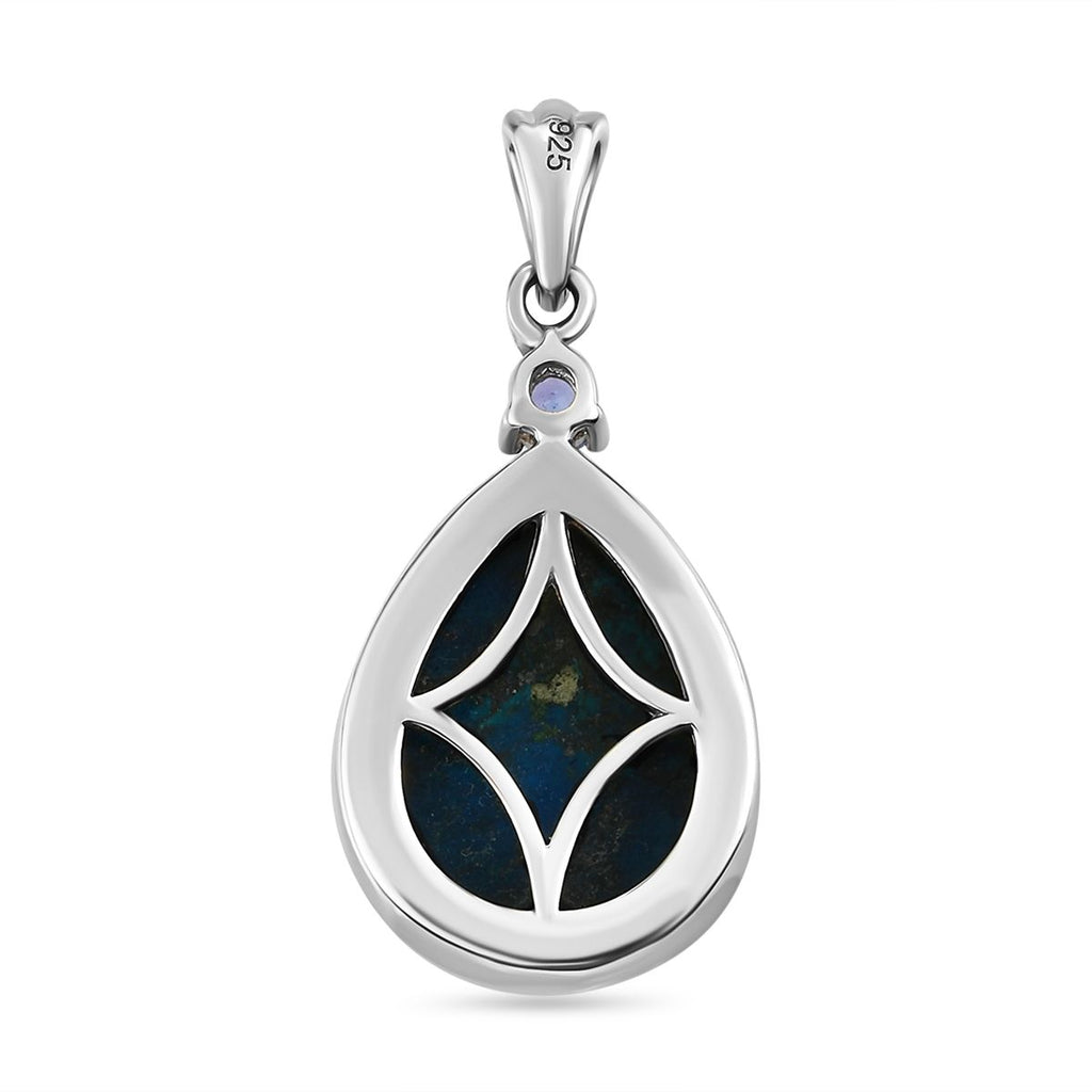Tafelberg Shadowkite und Tansanit-Anhänger, 925 Silber platiniert ca. 10,40 ct