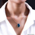 Natürliches Tafelberg Shadowkite Collier, ca. 45 cm, 925 Silber platiniert ca. 13.91 ct