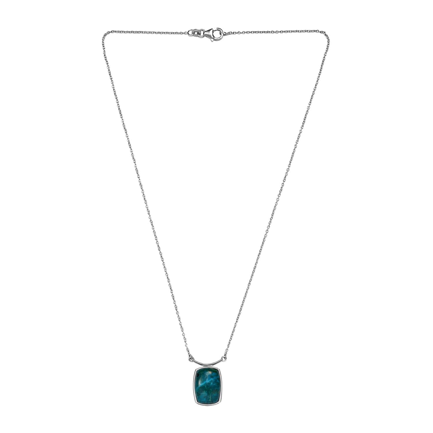 Natürliches Tafelberg Shadowkite Collier, ca. 45 cm, 925 Silber platiniert ca. 13.91 ct
