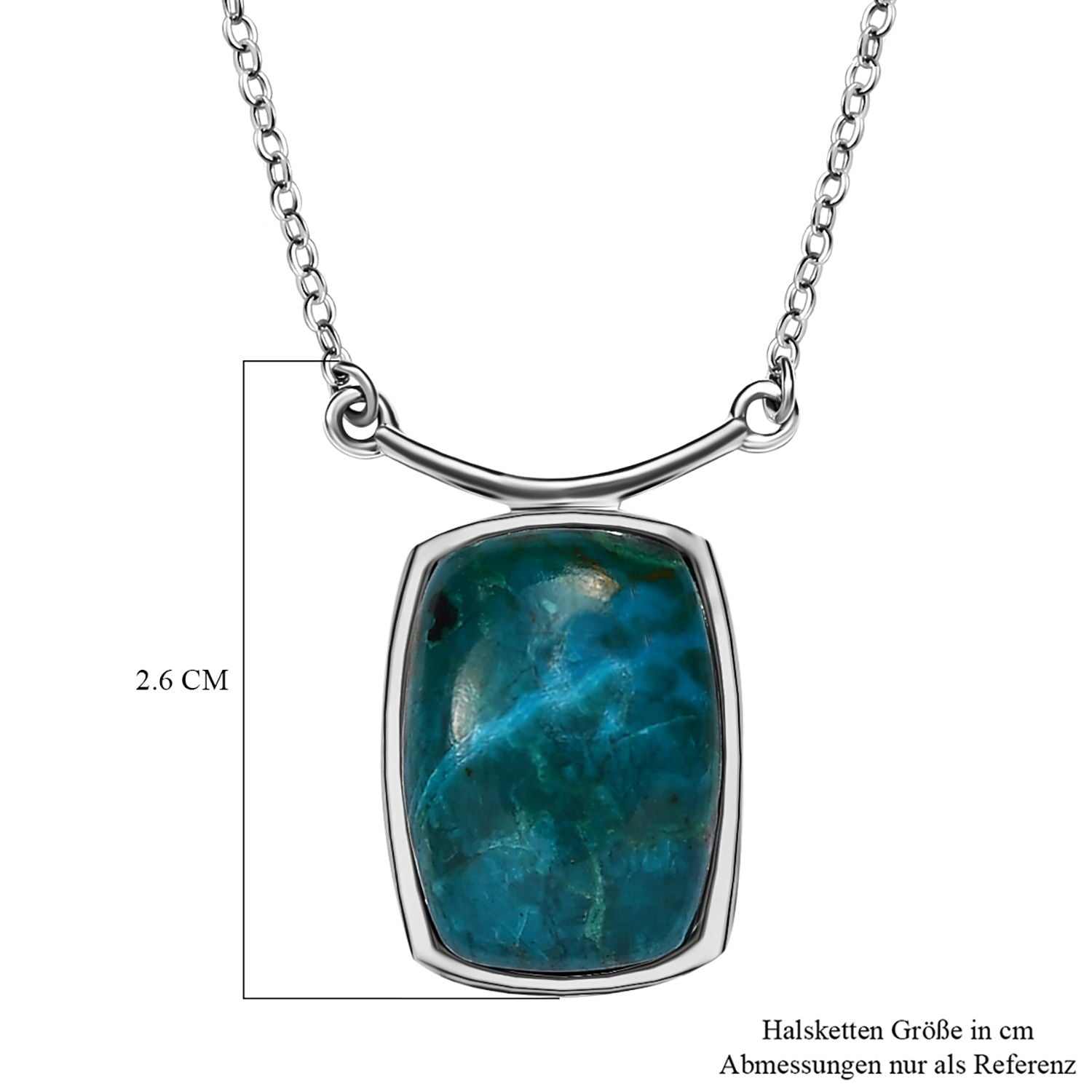 Natürliches Tafelberg Shadowkite Collier, ca. 45 cm, 925 Silber platiniert ca. 13.91 ct