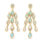 Natürliche, äthiopische Welo Opal Ohrringe, 925 Silber vergoldet ca. 5,19 ct