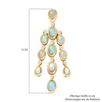 Natürliche, äthiopische Welo Opal Ohrringe, 925 Silber vergoldet ca. 5,19 ct