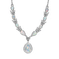 AA Natürliche, äthiopische Welo Opal Halskette, ca. 45 cm, 925 Silber platiniert ca. 2.60 ct