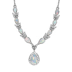 AA Natürliche, äthiopische Welo Opal Halskette, ca. 45 cm, 925 Silber platiniert ca. 2.60 ct