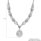 AA Natürliche, äthiopische Welo Opal Halskette, ca. 45 cm, 925 Silber platiniert ca. 2.60 ct