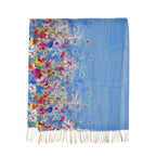 100% Merino Woll-Schal mit Quasten, 70x180cm, Mehrfarbig