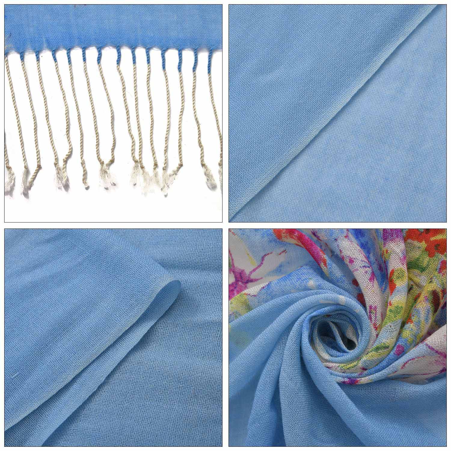 100% Merino Woll-Schal mit Quasten, 70x180cm, Mehrfarbig