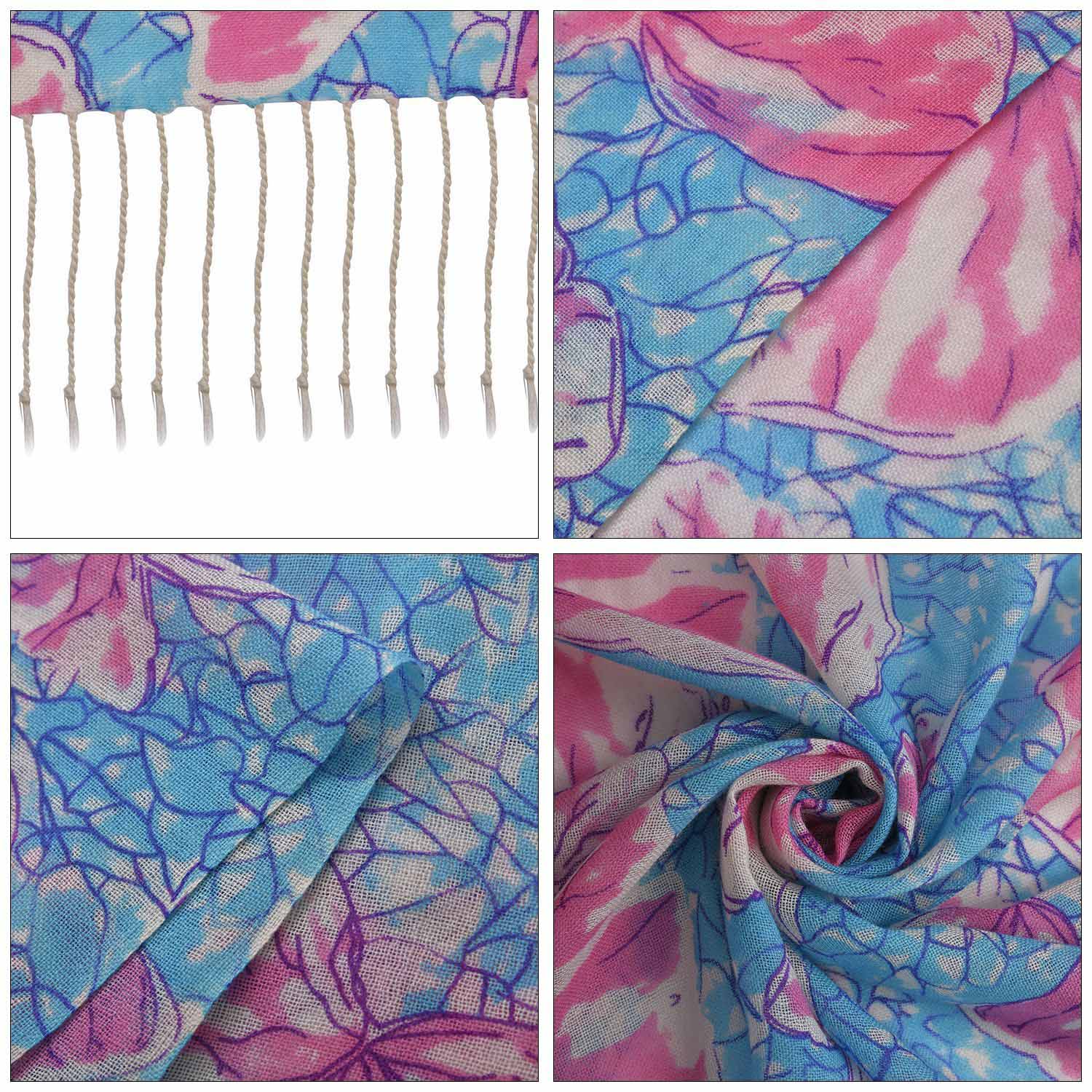 100% Merino Woll-Schal mit Quasten, 70x180cm, Mehrfarbig