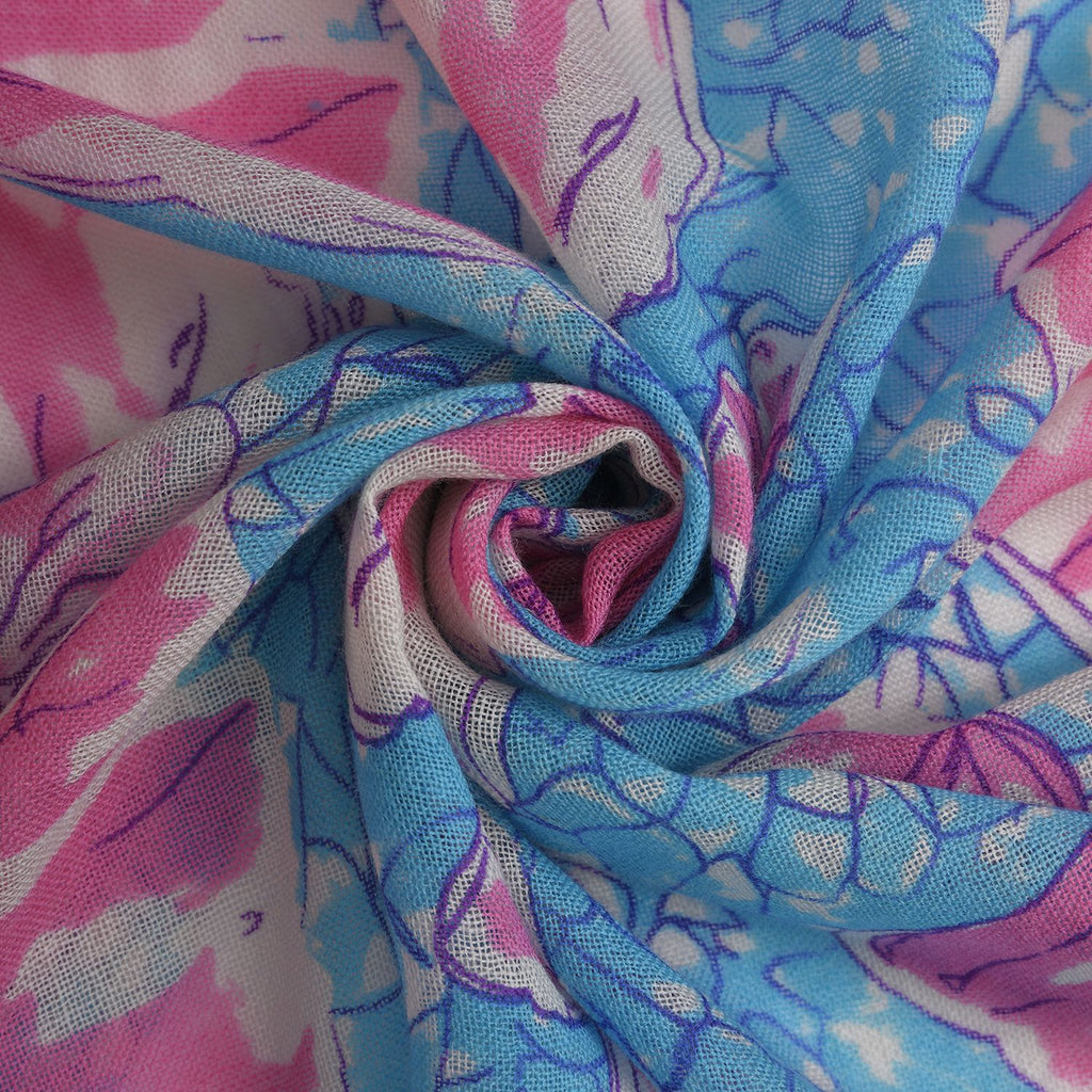 100% Merino Woll-Schal mit Quasten, 70x180cm, Mehrfarbig