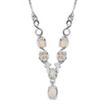 Natürliche, äthiopische Welo Opal Halskette, ca. 45 cm, 925 Silber platiniert ca. 0,83 ct